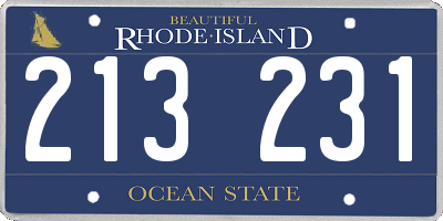 RI license plate 213231