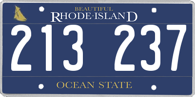 RI license plate 213237