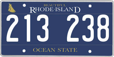 RI license plate 213238