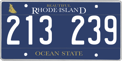 RI license plate 213239