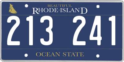 RI license plate 213241