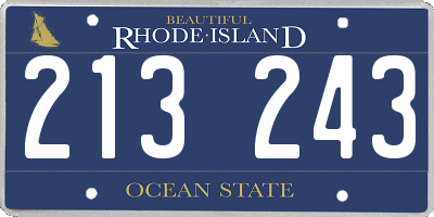 RI license plate 213243