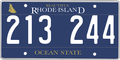RI license plate 213244