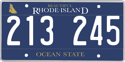 RI license plate 213245