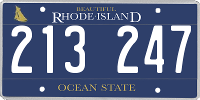 RI license plate 213247