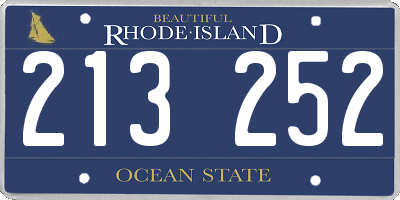 RI license plate 213252