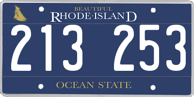 RI license plate 213253