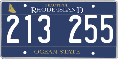 RI license plate 213255