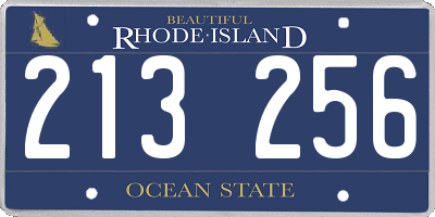 RI license plate 213256