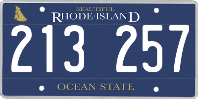RI license plate 213257