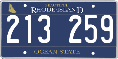 RI license plate 213259