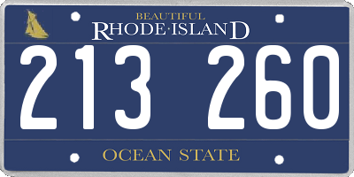 RI license plate 213260