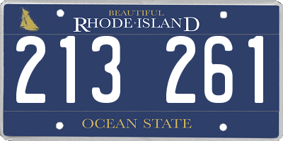 RI license plate 213261