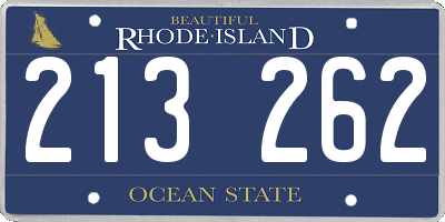 RI license plate 213262