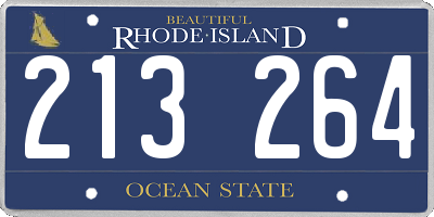 RI license plate 213264