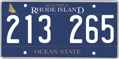RI license plate 213265