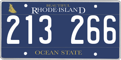 RI license plate 213266