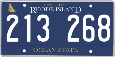 RI license plate 213268