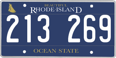 RI license plate 213269