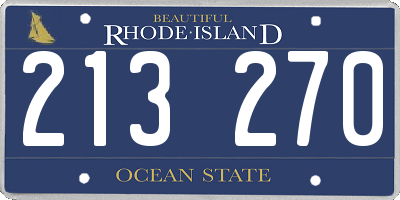 RI license plate 213270
