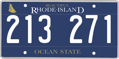 RI license plate 213271