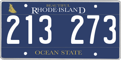 RI license plate 213273