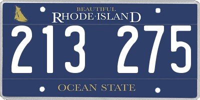 RI license plate 213275