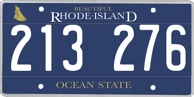 RI license plate 213276