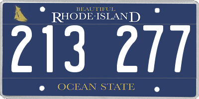 RI license plate 213277