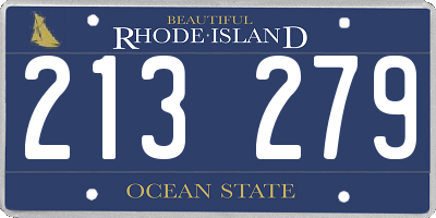 RI license plate 213279