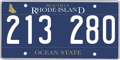 RI license plate 213280