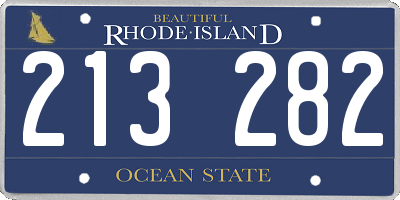 RI license plate 213282