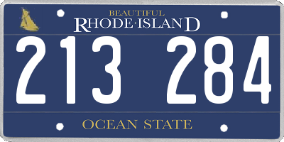 RI license plate 213284
