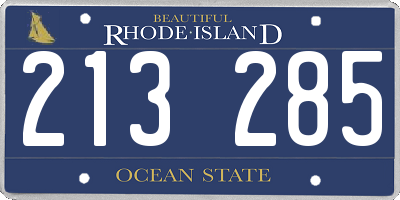 RI license plate 213285