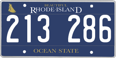 RI license plate 213286