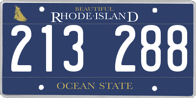 RI license plate 213288