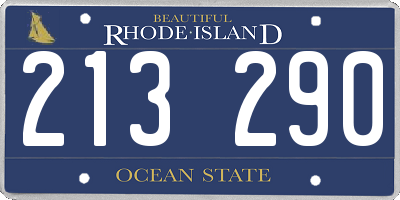 RI license plate 213290