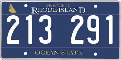 RI license plate 213291