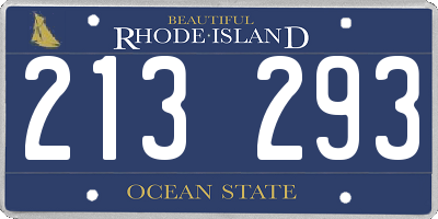 RI license plate 213293