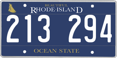 RI license plate 213294