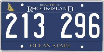 RI license plate 213296