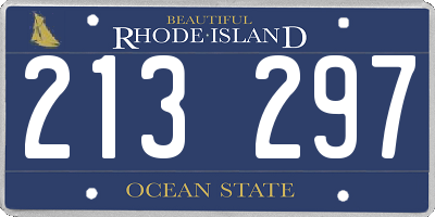 RI license plate 213297