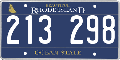 RI license plate 213298