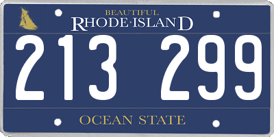RI license plate 213299