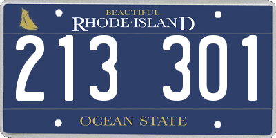 RI license plate 213301