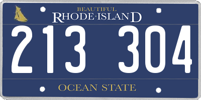 RI license plate 213304