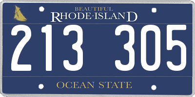 RI license plate 213305
