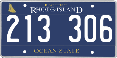 RI license plate 213306
