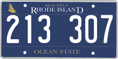 RI license plate 213307