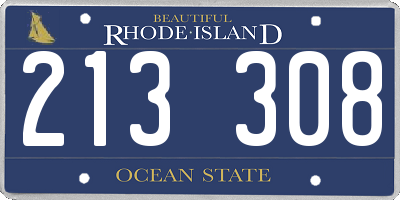 RI license plate 213308